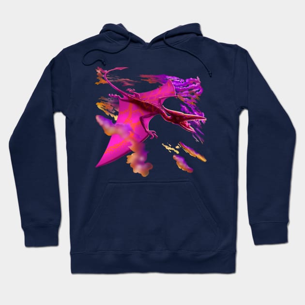 Pterodactyl at sunset Hoodie by AyotaIllustration
